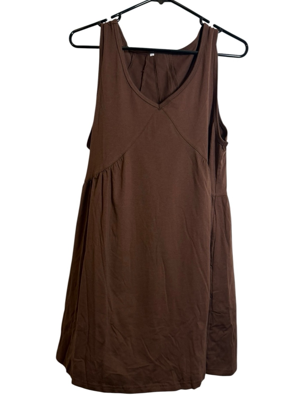 Simple Sleeveless Brown V-Neck Tank sz L